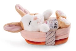 Nici 48707 Sleeping Pets Bunnies Hase Karamell Punkte 12cm Schlafend Im Körbchen