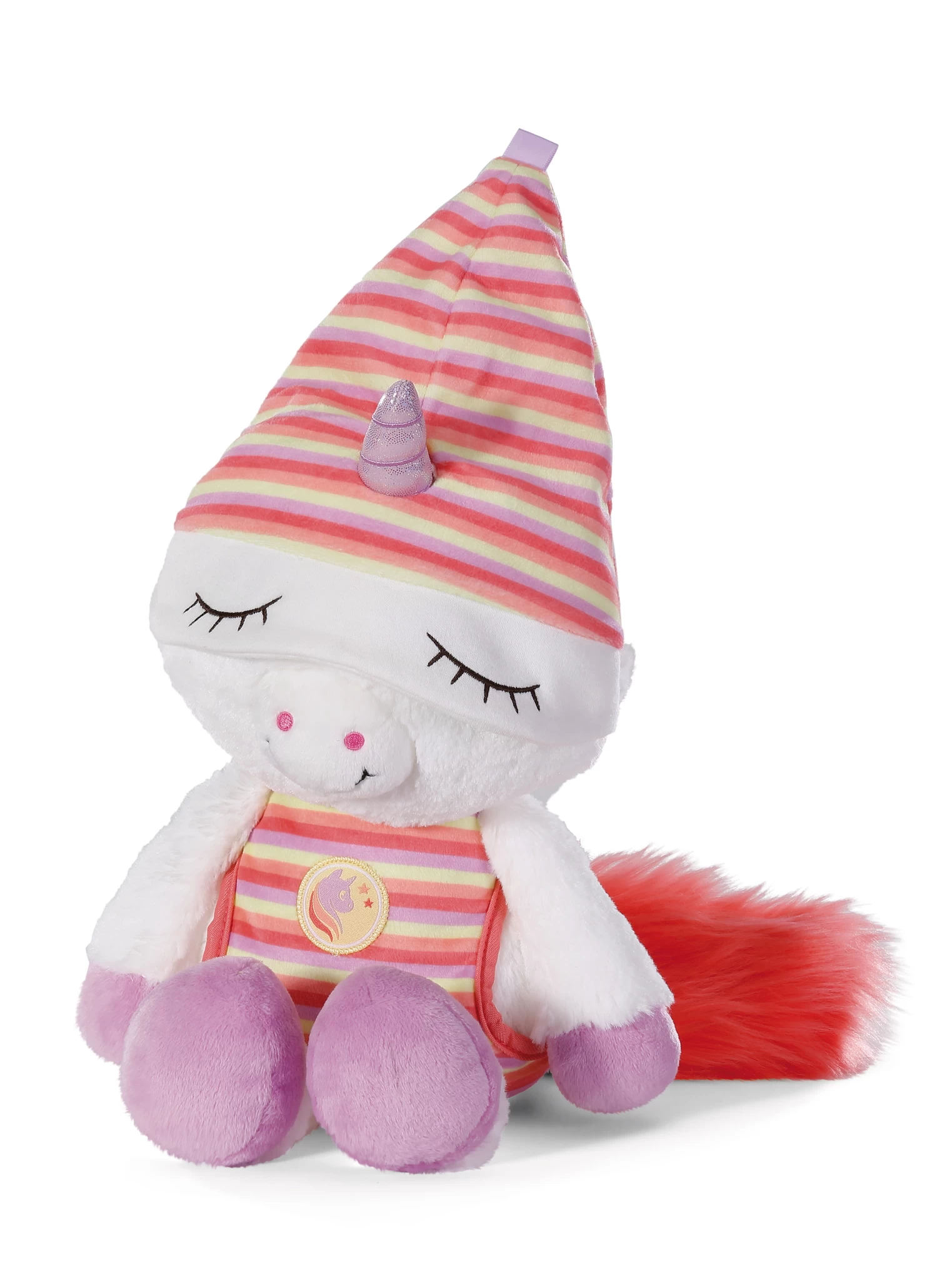 Nici 48885 Schlafmützen Einhorn Myala weiß-rot 38cm Plüsch Kuscheltier