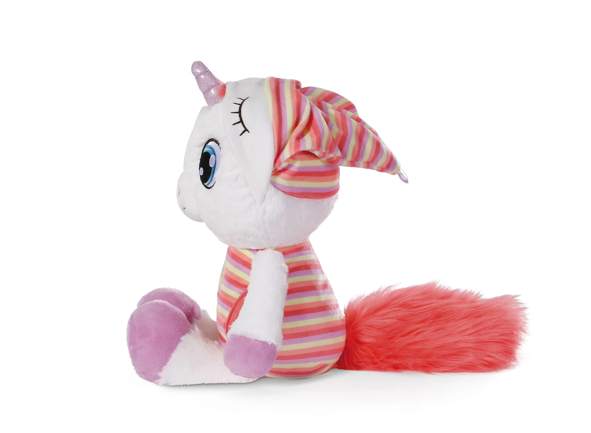 Nici 48884 Schlafmützen Einhorn Myala weiß-rot 22cm Plüsch Kuscheltier