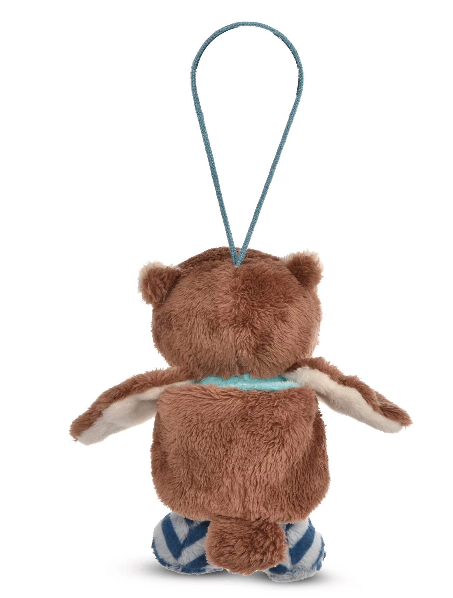 Nici 48931 Wendekuscheltier Eule Oscar im Nest blau 12cm mit Loop Wendeplüsch