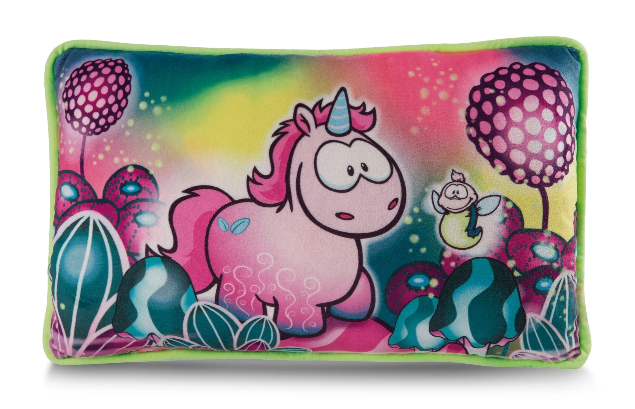 Nici 49109 Kissen Einhorn Midnight Floral & Glühwürmchen Glim Jim 43x25cm Plüsch