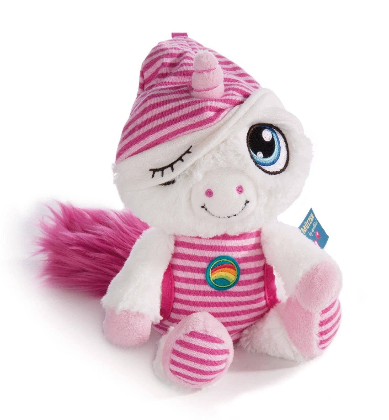 Nici 41369 Schlafmützen Einhorn Fyala weiß-rosa 22cm Plüsch Kuscheltier